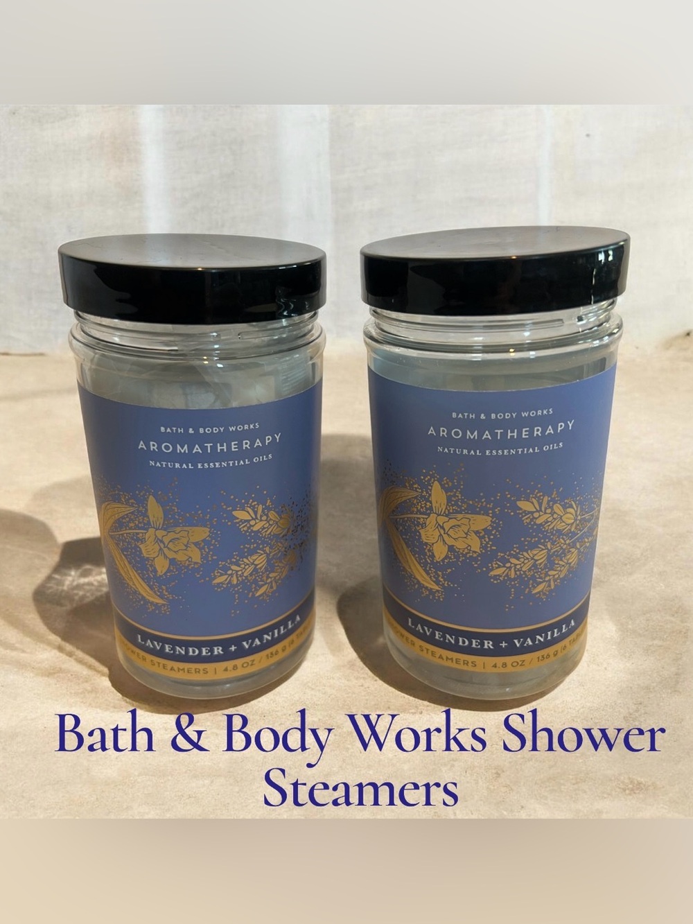 2 Bottles Bath & Body Works Aromatherapy Lavender & Vanilla Shower Steamers NWT